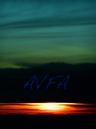 GREEN ORANGE BLACK AND BLUE SUNSET